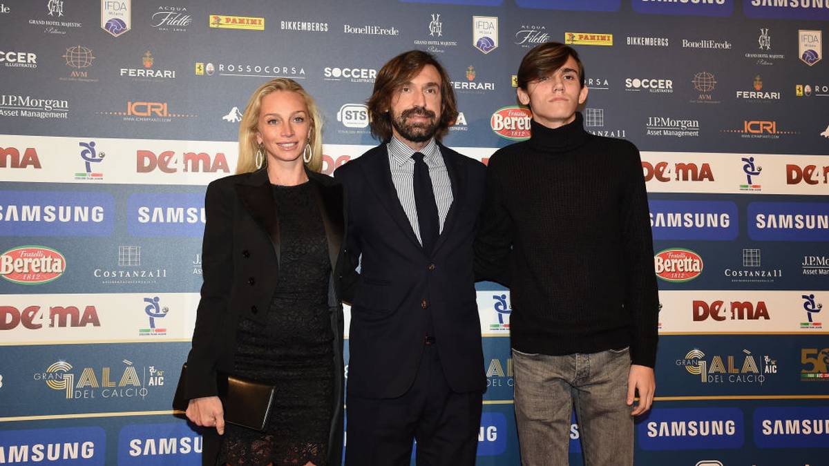 Andrea Pirlo mit Freundin Valentina Baldini und Sohn Nicolo
