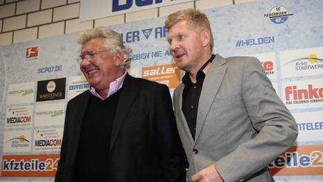 Stefan Effenberg (r.) mit Paderborn-Boss Wilfried Finke