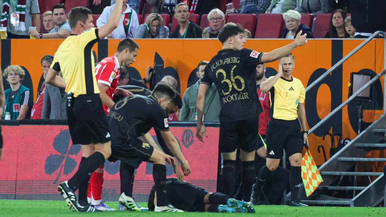 Augsburg-Profi Robin Fellhauer wurde minutenlang behandelt