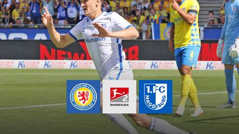 Der 1. FC Magdeburg hat sich bei Eintracht Braunschweig den ersten Sieg in der neuen Zweitligasaison gesichert. Zur 60. Minute lag der FCM bereits mit 3:0 in Führung, musste nach dem Anschlusstreffer der Löwen aber nochmals zittern.