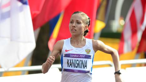 Russia's Olga Kaniskina competes in the 