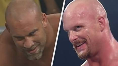 Von der WWE als mögliche Royal-Rumble-Teilnehmer angedeutet: Goldberg (l.) und Stone Cold Steve Austin