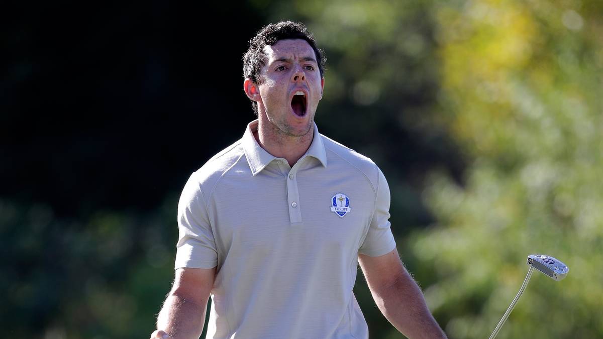 Doch auch die Europäer wissen zu jubeln: Rory McIlroy bestätigt seine starke Form vom Vortag