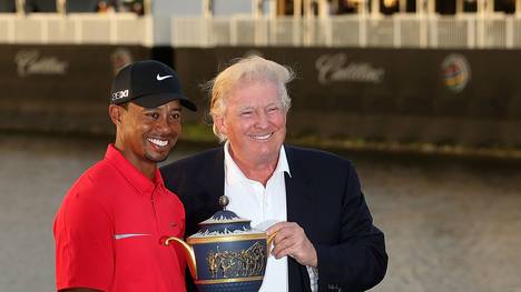 Donald Trump (r.) und Tiger Woods teilen die Leidenschaft für Golf