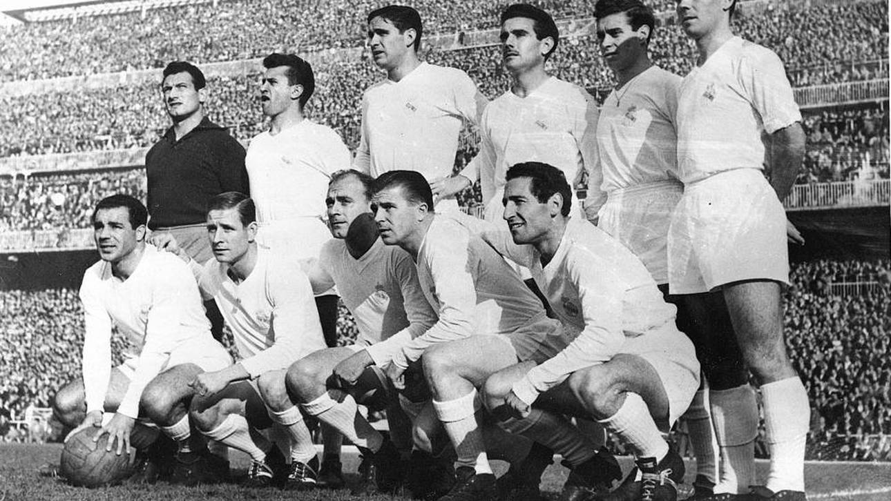 Raymond Kopa (u., 2.v.l.) während seiner Zeit bei Real Madrid