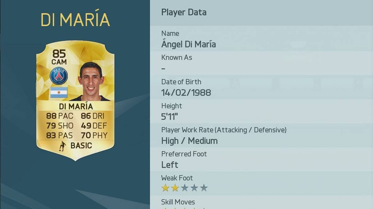 Platz 50: Angel Di Maria (Argentinien/Paris St. Germain)