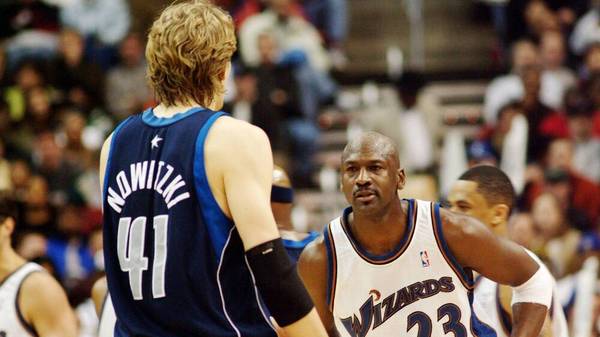 Michael Jordan traf mit den Wizards auch auf Dirk Nowitzki