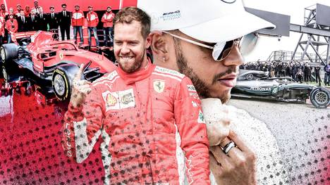 Sebastian Vettel (l.) und Lewis Hamilton werden 2019 in neuen Boliden in den WM-Kampf der Formel 1 aufnehmen