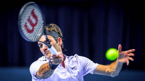 Roger Federer beim ATP Turnier in Basel