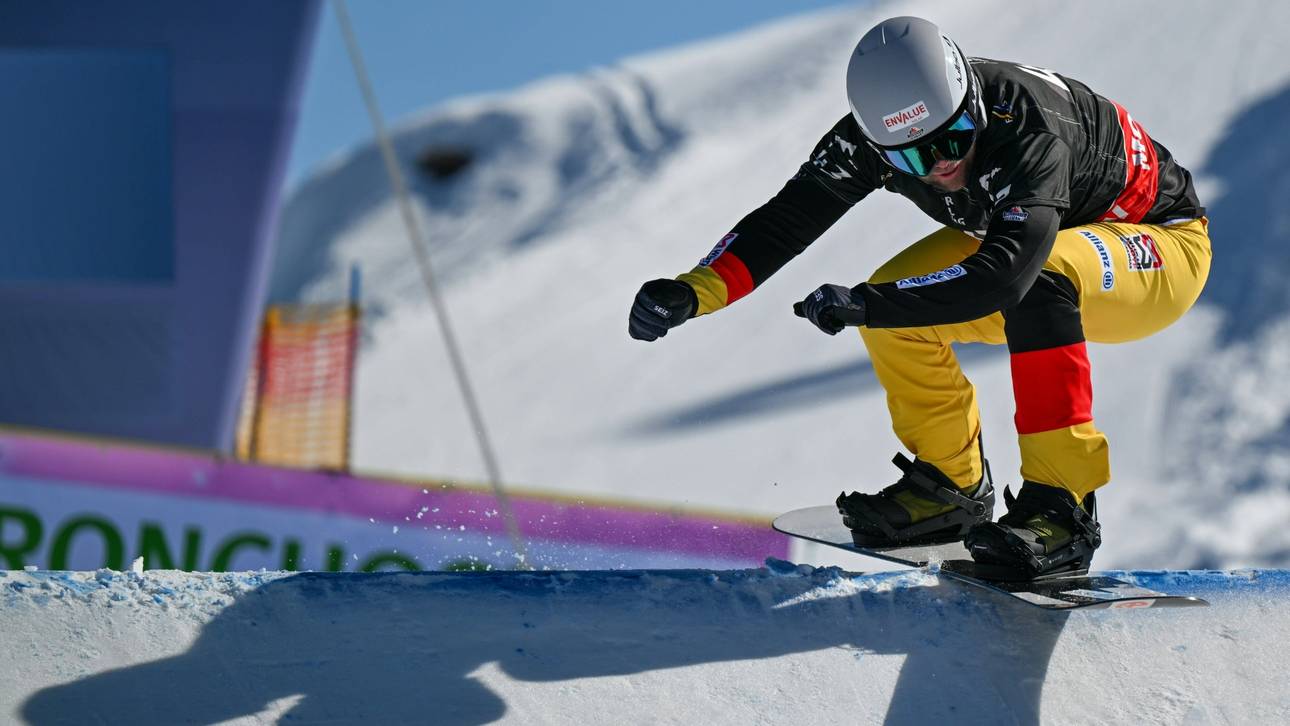 Snowboarder mit besonderem Training