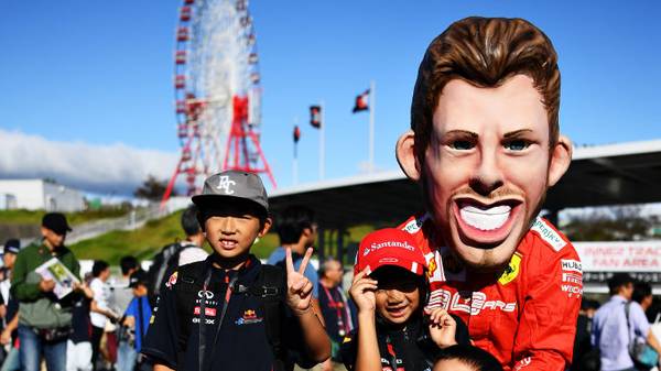 SUZUKA, JAPAN - OCTOBER 13: Red Bull Racing fans and Ferrari fans show their support before qualifying for the F1 Grand Prix of Japan at Suzuka Circuit on October 13, 2019 in Suzuka, Japan. (Photo by Clive Mason/Getty Images)