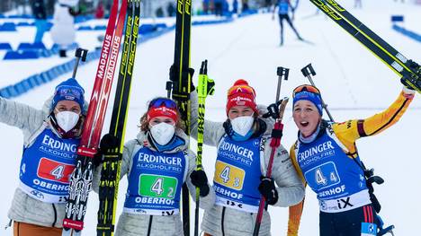 Die deutsche Biathlon,-Frauen beendeten beim Weltcup in Oberhof eine Durststrecke