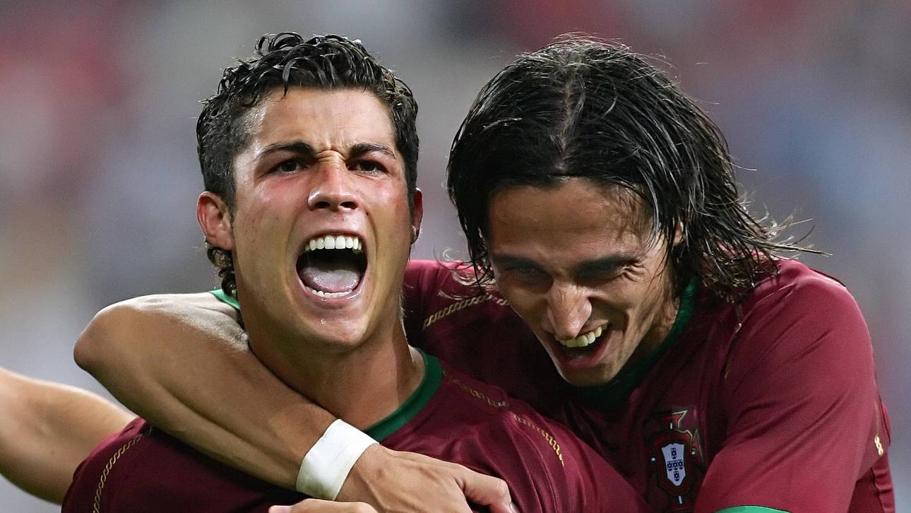 Fernando Meira (r., mit Cristiano Ronaldo) spielte zwischen 2003 und 2008 an Ronaldos Seite