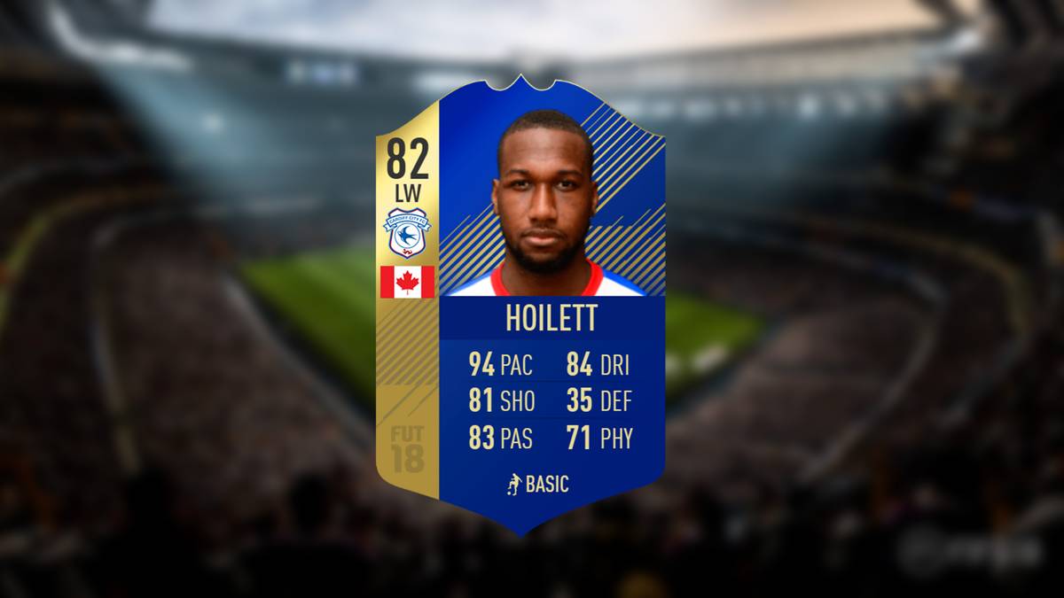 Junior Hoilett 82 – Cardiff – Der Außenspieler ist über die "Daily-Knockout-Turnier"  in FIFA 18 am 2. und 3. Mai zu gewinnen