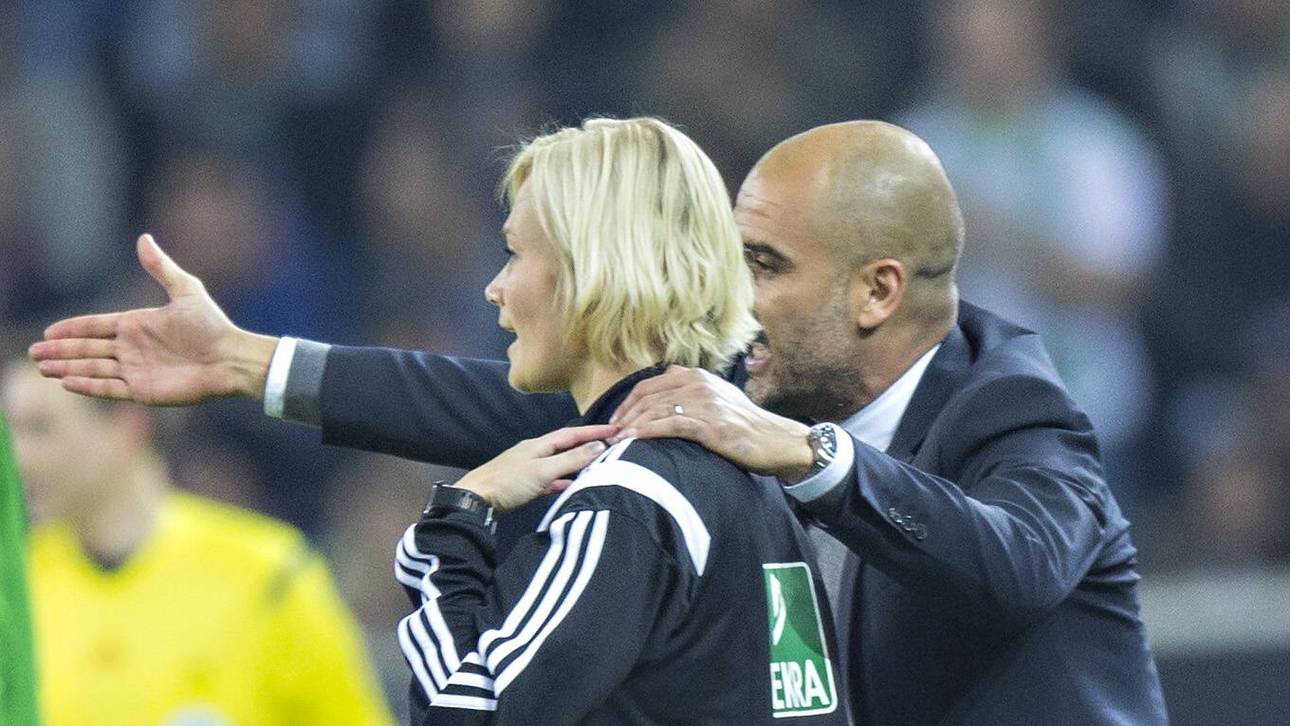 Pep Guardiola und Bibiana Steinhaus