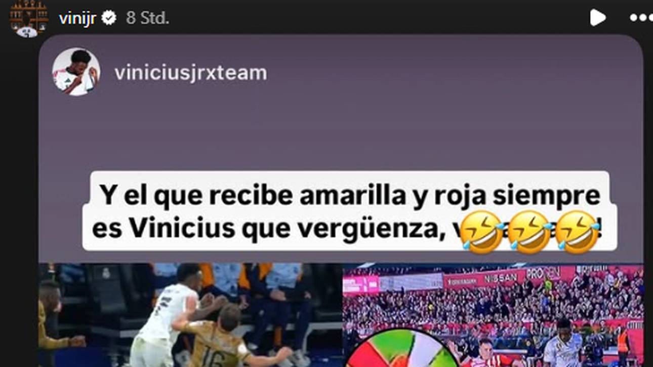 Nach seinem Platzverweis teilte Vinícius Júnior einen brisanten Post