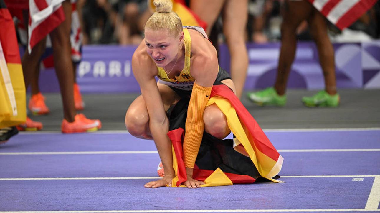 Lisa Mayer gewann Bronze über 4x100 Meter der Frauen