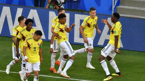 Yerry Mina (r.) erzielte sein zweites Tor bei dieser WM