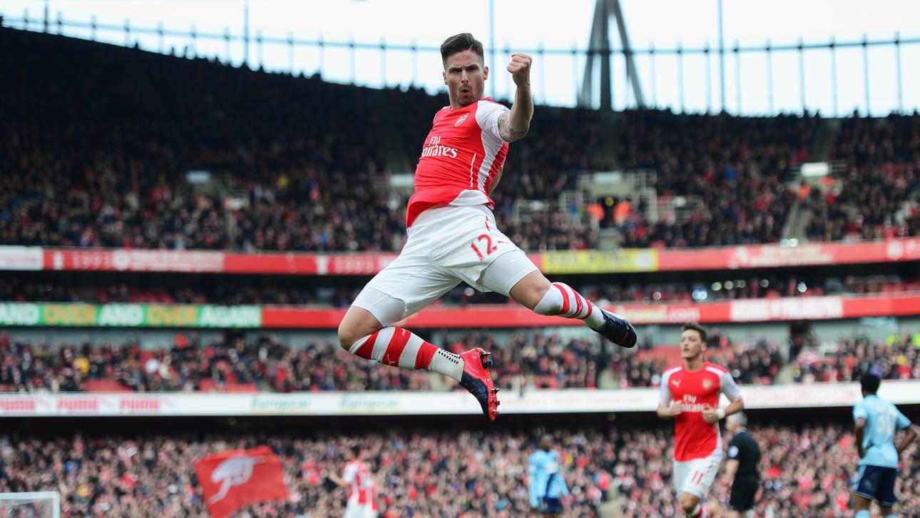 Olivier Giroud vom FC Arsenal v West Ham United - Premier League