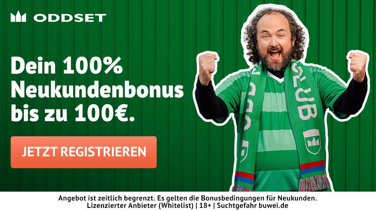 Als Oddset Neukundenbonus winkt ein Reload-Angebot bis zu 100 € samt 10€ Freebet.