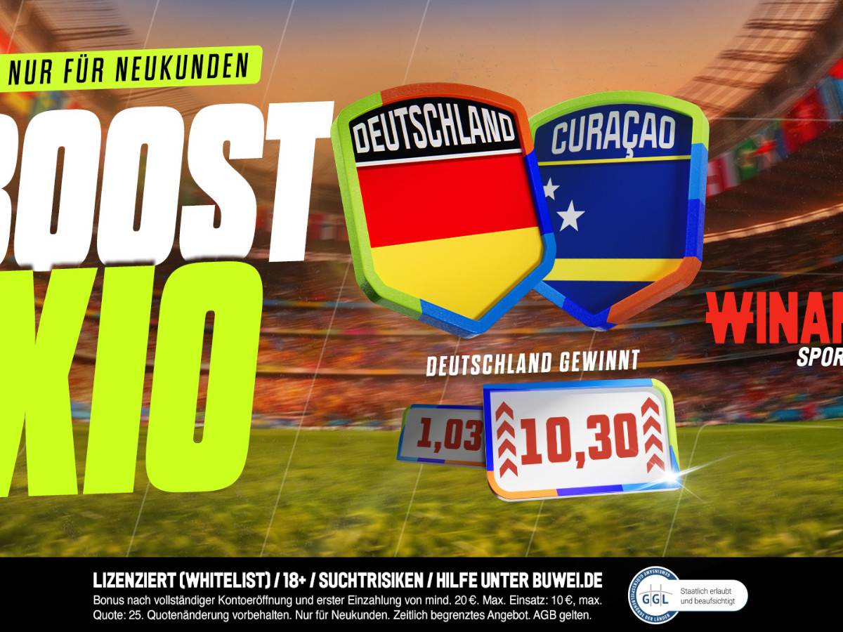 Winamax Quotenboost: Starke 10,30 Quote für Deutschland vs. Curaçao am 14.06.