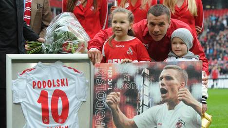Lukas Podolski bei seinem Abschied aus Köln