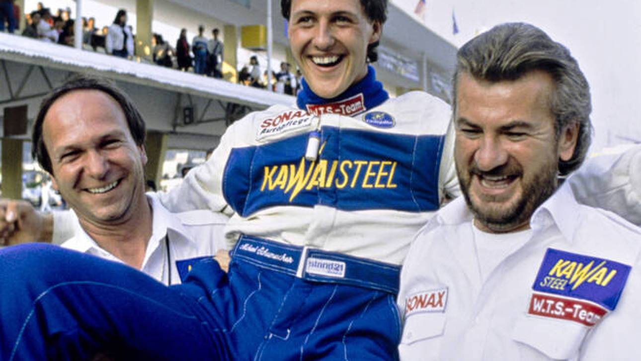 1990 siegte Michael Schumacher in der Formel 3 für das Team von Willi Weber (r.)
