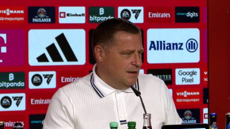 Bayerns Sportvorstand Max Eberl lässt bei Arijon Ibrahimovic erklärt, warum es für den Youngster schwer werden könnte. Außerdem erklärt er, warum Sacha Boey bei den Marketing-Terminen fehlt.