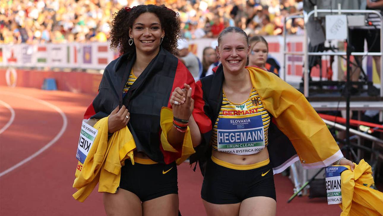 Nova Kienast mit Clara Hagemann, die bei der U18-EM Gold gewann