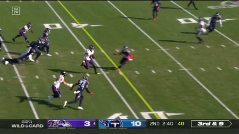 Lamar Jackson holt seinen ersten Playoff-Sieg. Die Baltimore Ravens haben ihr Wildcard-Spiel bei den Tennessee Titans mit 20:13 für sich entschieden.