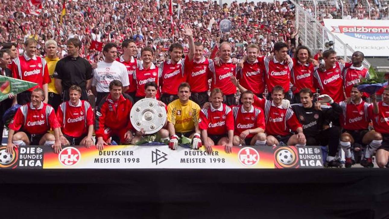 Die Meistermannschaft des 1. FC Kaiserslautern von 1998