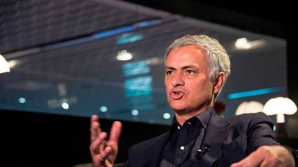 Former Manchester United's Portuguese coach Jose Mourinho answers to journalists at the Baselworld watch and jewellery fair in Basel on March 22, 2019. (Photo by SEBASTIEN BOZON / AFP)        (Photo credit should read SEBASTIEN BOZON/AFP via Getty Images)