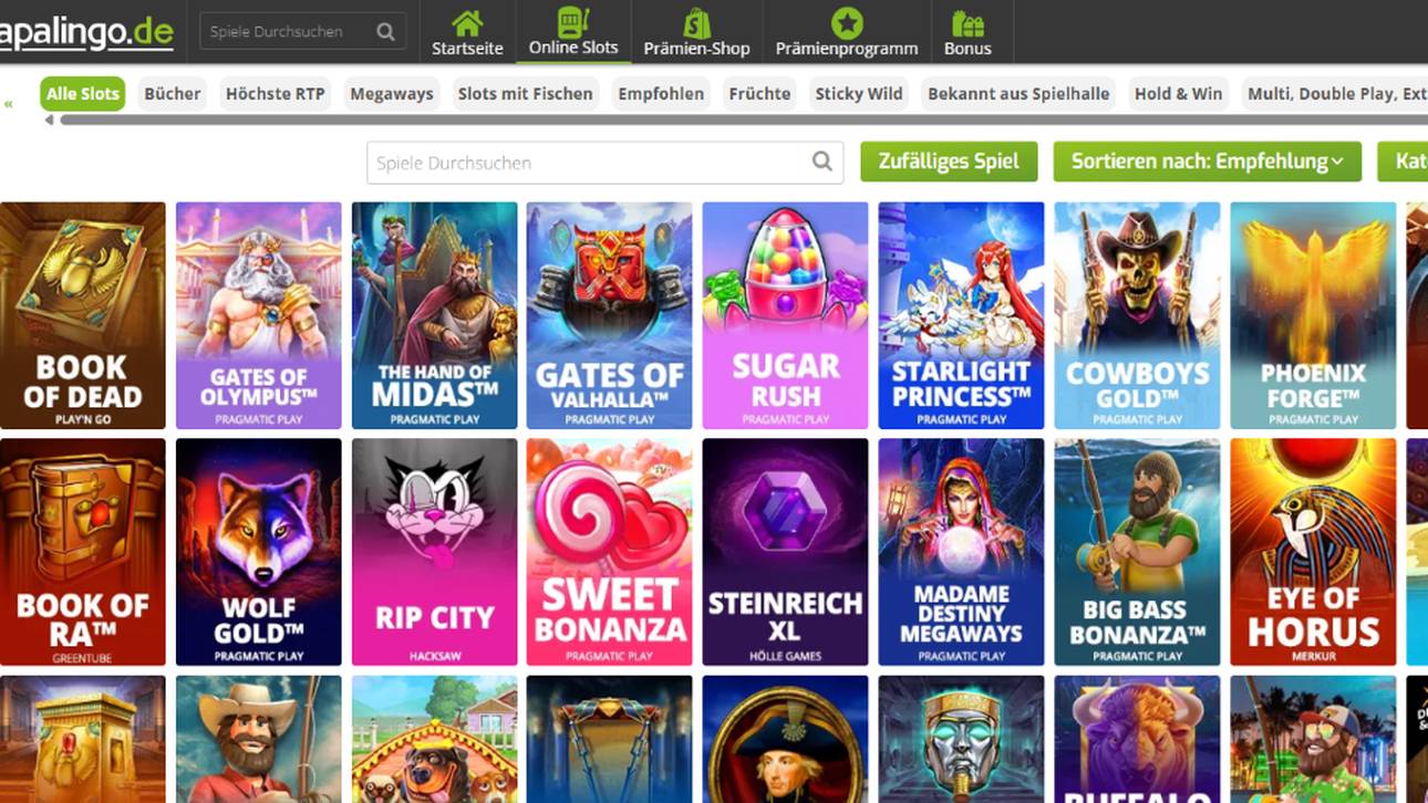 Die Auswahl bei den Lapalingo Slots lässt keine Wünsche offen