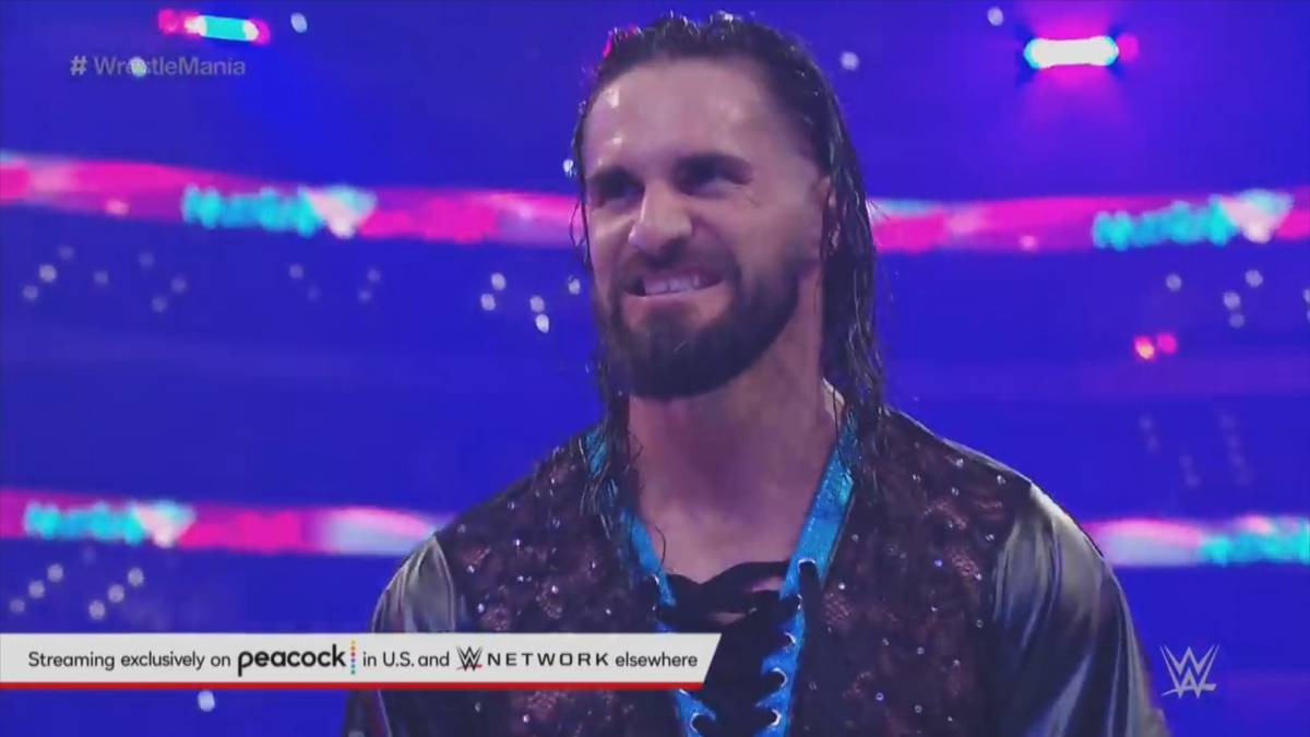 Auf diesen Moment haben WWE-Fans lange gewartet, nun ist er Wirklichkeit. Cody Rhodes entpuppt sich bei WrestleMania 38 als Seth Rollins' Gegner - und zieht mit seinem alten AEW-Theme ein.