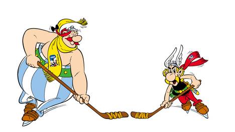 Asterix und Obelix sind die offiziellen Maskottchen der Eishockey-WM 2017