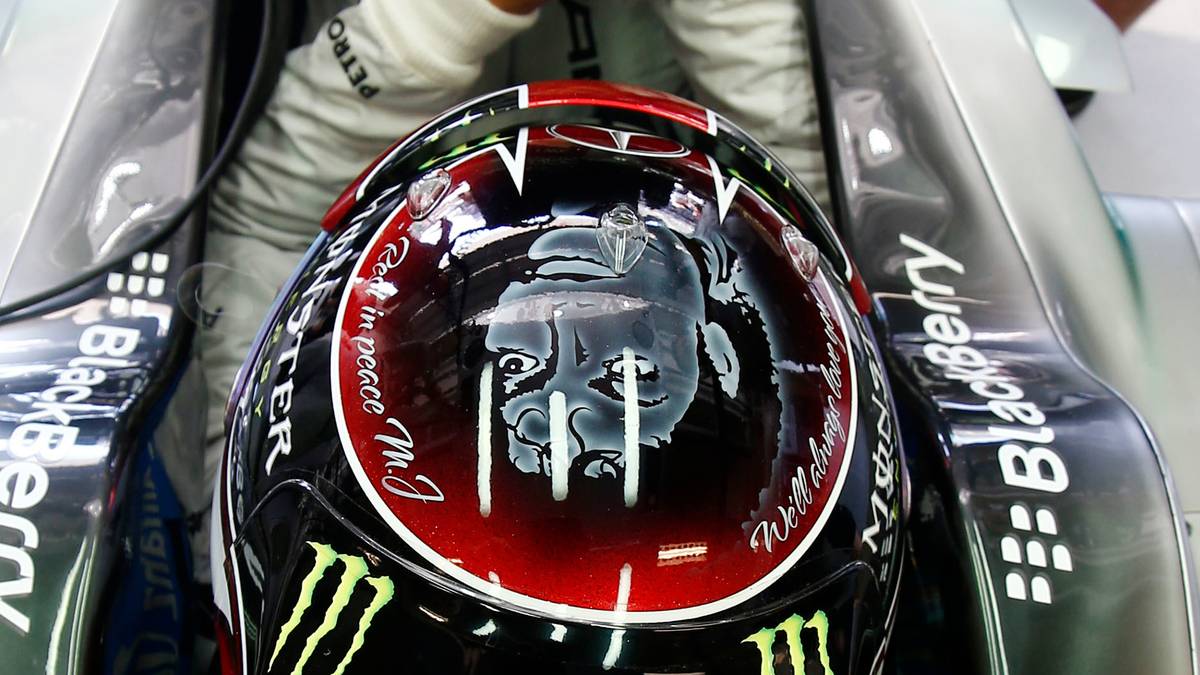 Lewis Hamilton (2013, GP der USA): Nach seinem Wechsel zu Mercedes ziert dann auch Michael Jackson den Helm des inzwischen 35-Jährigen