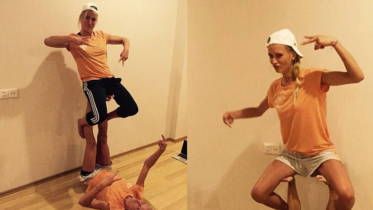 ... ist sich für keinen Spaß zu schade. So wie hier während der Europaspiele in Baku mit Lenka Dürr