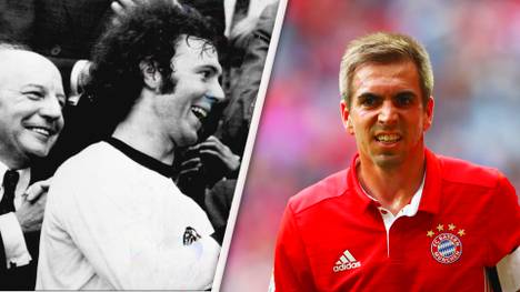 Franz Beckenbauer (l.) und Philipp Lahm (r.) wurden in die EM-Traumelf gewählt