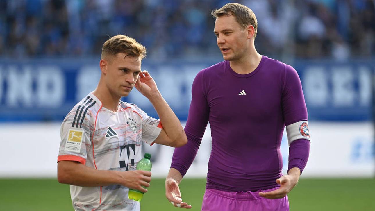 Während Manuel Neuer (r.) gar nicht trainierte, absolvierte Joshua Kimmich eine individuelle Einheit
