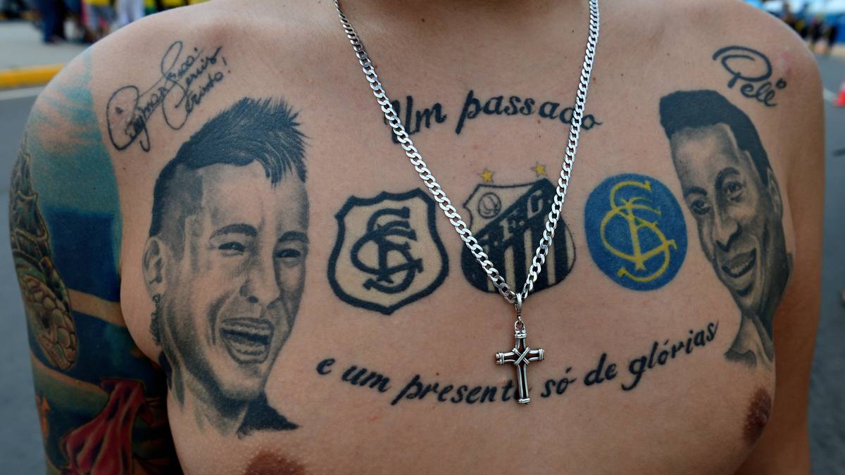 Wesentlich aufwendiger ist dieses Kunstwerk eines brasilianischen Fußballfans
