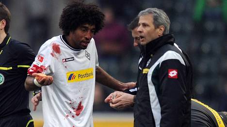 Dante (l.) spielte von 2009 bis 2012 in Mönchengladbach