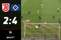 Der Hamburger SV gewinnt mit einem verrückten Schlussspurt in Regensburg und hat plötzlich wieder Chancen auf den Aufstieg. 