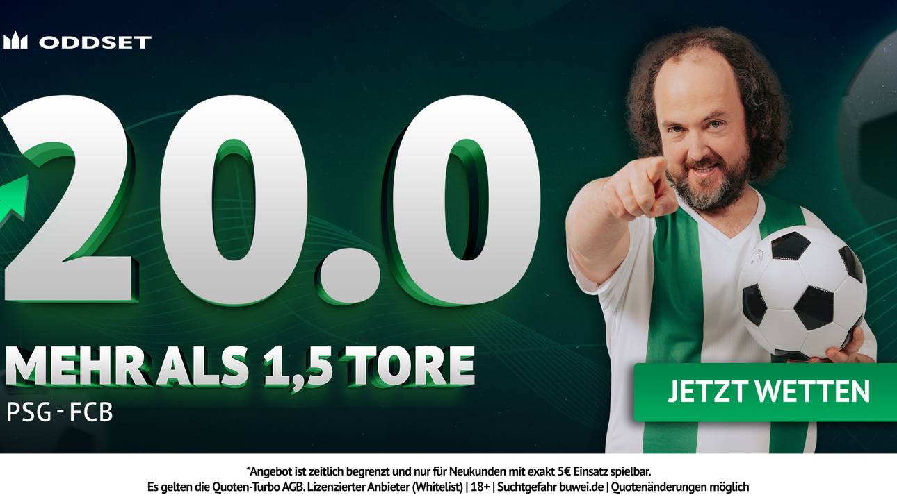Quote 20,00 statt 1,12! ODDSET zündet den Turbo für PSG vs. Bayern!