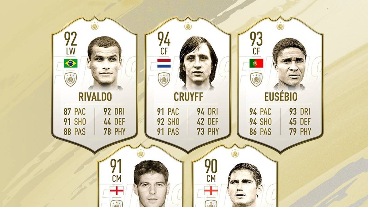 Die Legenden Rivaldo, Cruyff, Gerrard, Lampard und Eusebio feierten in FIFA 18 ihr Debüt und sind in FIFA 19 auch wieder da