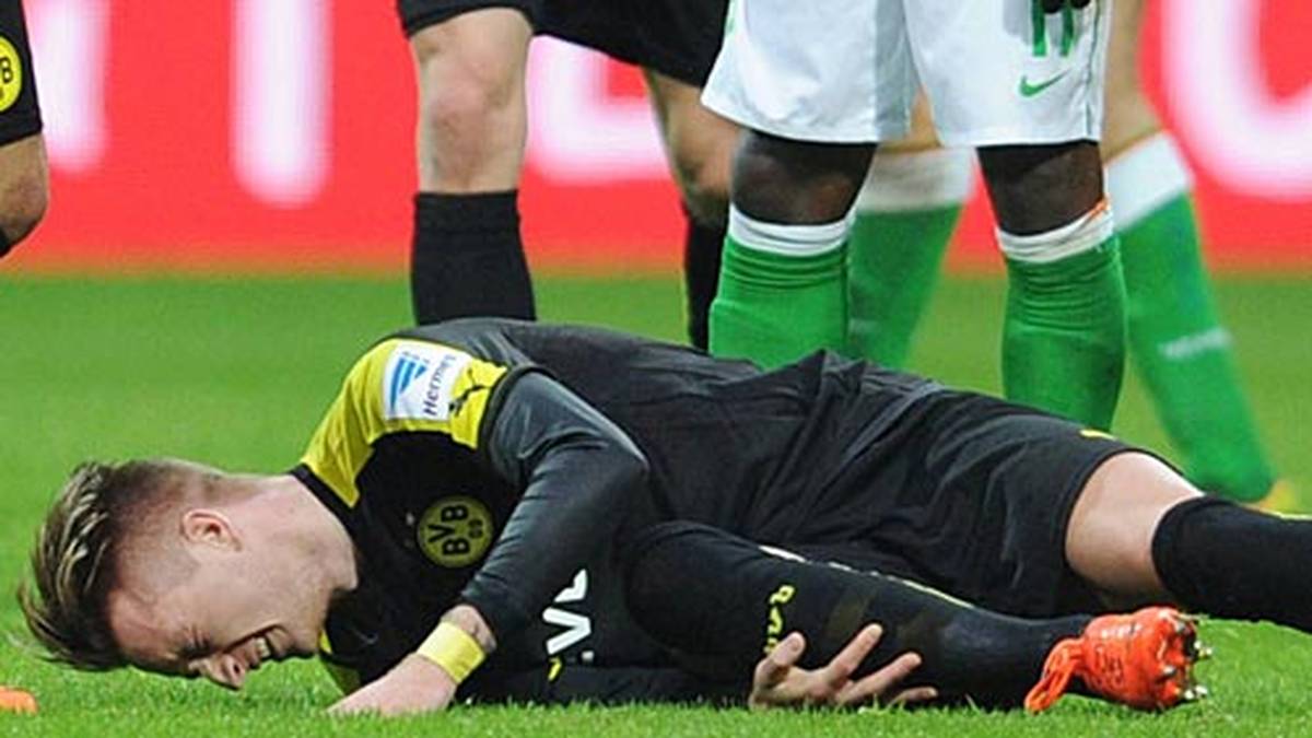Im Februar 2014 überrollte Borussia Dortmund Werder Bremen mit 5:1. Reus steuerte zwei Torvorlagen bei, musste dann aber in der 65. Minute wegen eines Muskelfaserrisses ausgewechselt werden. Es war nicht die erste Verletzung in der Saison 2013/14: Insgesamt fehlte er dem BVB in der Spielzeit bei 13 Partien