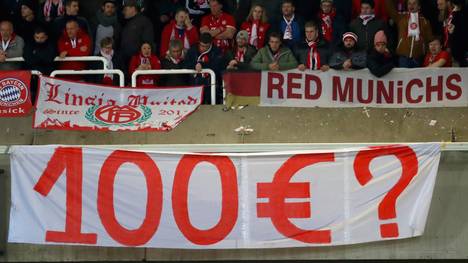 Die Fans des FC Bayern protestierten gegen die Ticket-Preise in Anderlecht