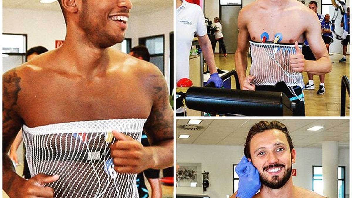 Dennis Aogo, Marco Höger und Julian Draxler bei der Leistungsdiagnostik