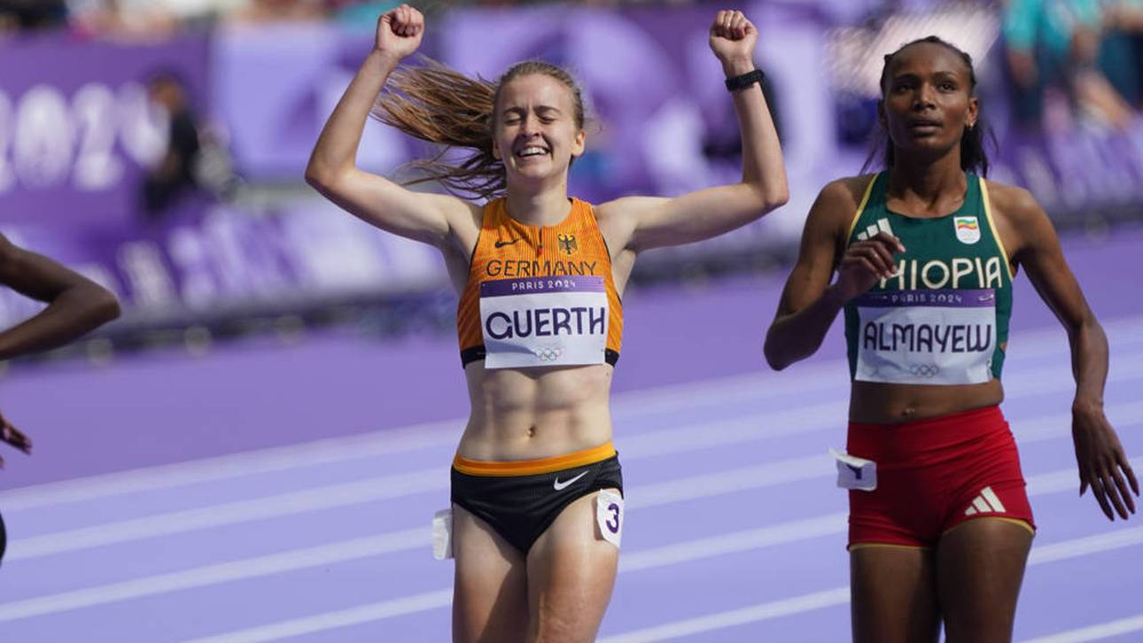 Olivia Gürth hat beim Zieleinlauf des 3000 m Hinderslauf zu früh gejubelt