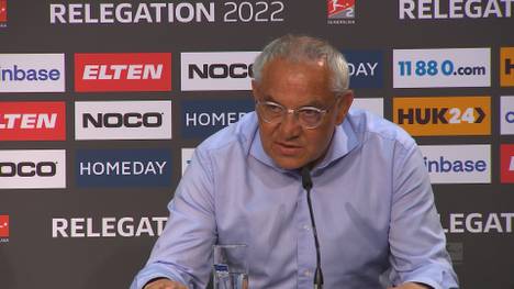Trotz der "Favoritenrolle" musste Felix Magath mit seinem Team in der Bundesliga-Relegation eine Niederlage hinnehmen. Auf der Pressekonferenz lobt er den Gegner.
