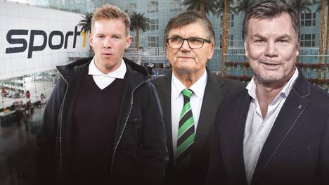 Der CHECK24 Doppelpass vom 14. Juni mit Julian Nagelsmann, Trainer von RB Leipzig und Hans Meyer, Präsidiumsmitglied bei Borussia Mönchengladbach.